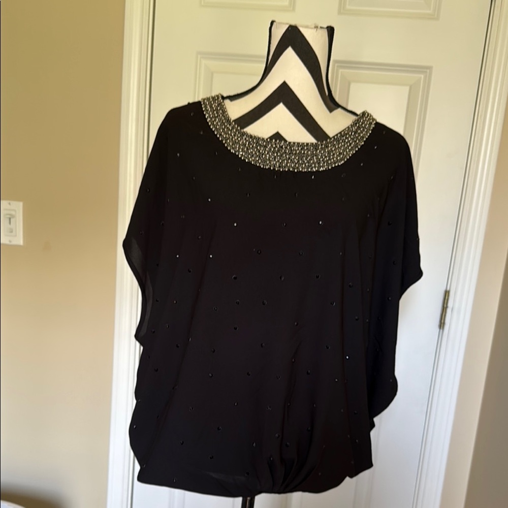Embellished Black Women's Top